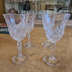 Set of 4 Crystal‎ Wine Glasses, Vintage Cristal D’Arques Wine Glasses